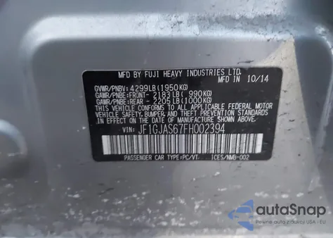 2015 Subaru Impreza 2.0I Limited z USA, uszkodzony, nr VIN JF1GJAS67FH002394